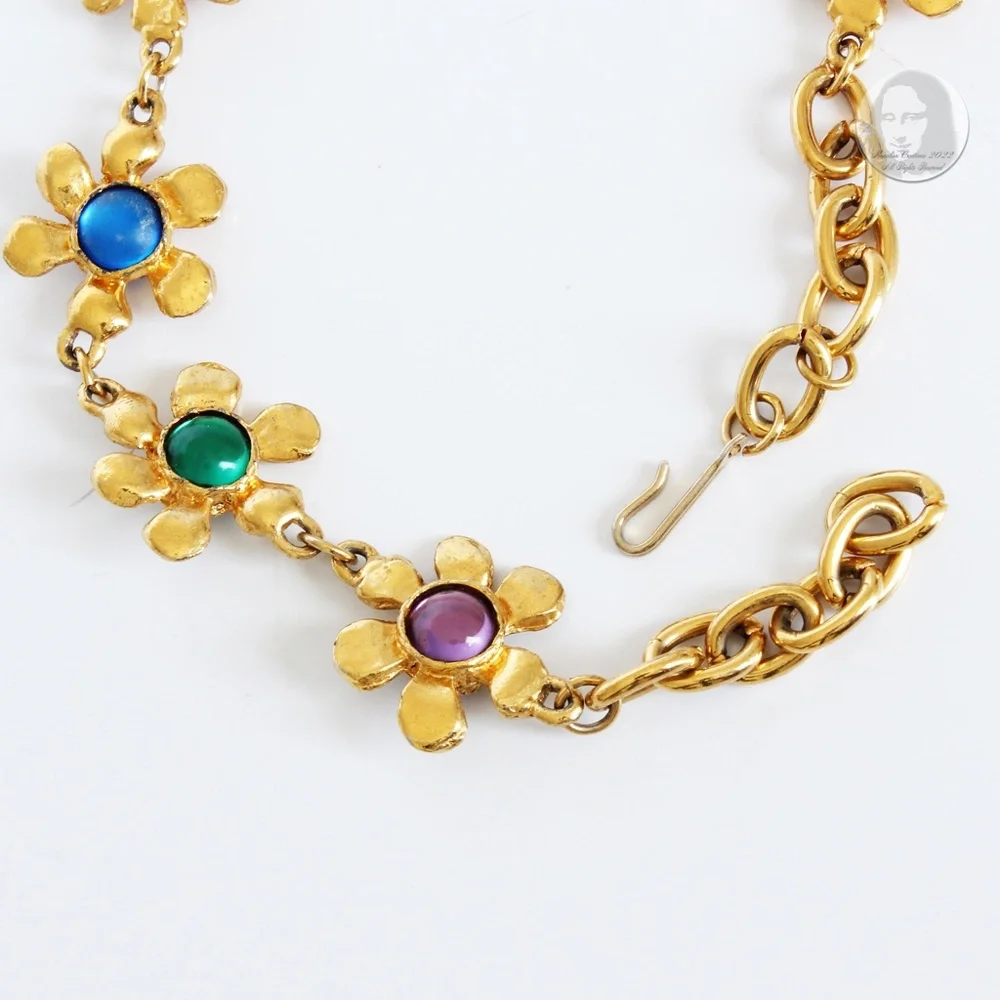 Vintage Butterfly & Berry Necklace Rhinestones Florals By Stephanie Lake Design